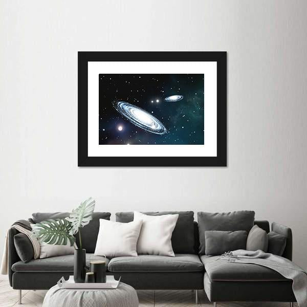 View Of The Galaxy Through The Nebulae Canvas Wall Art-5 Horizontal-Gallery Wrap-22" x 12"-Tiaracle