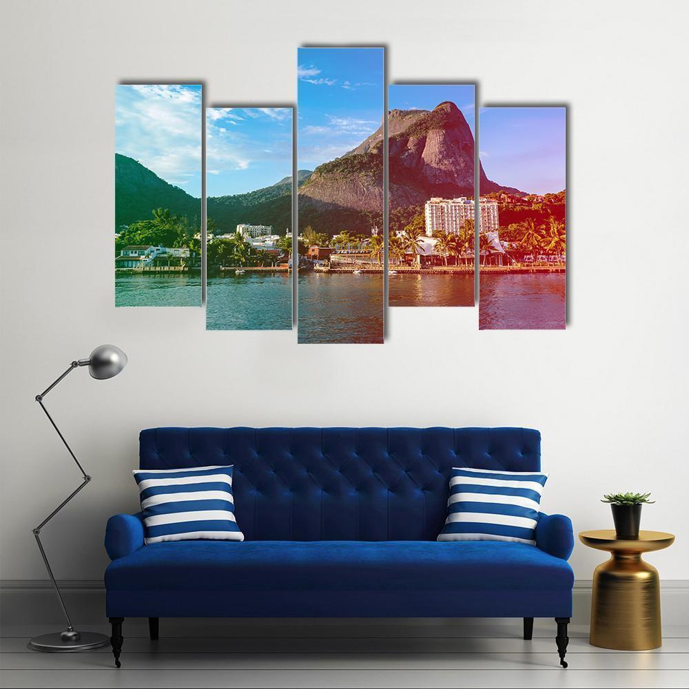 View Of The Gavea Stone Canvas Wall Art-5 Pop-Gallery Wrap-47" x 32"-Tiaracle