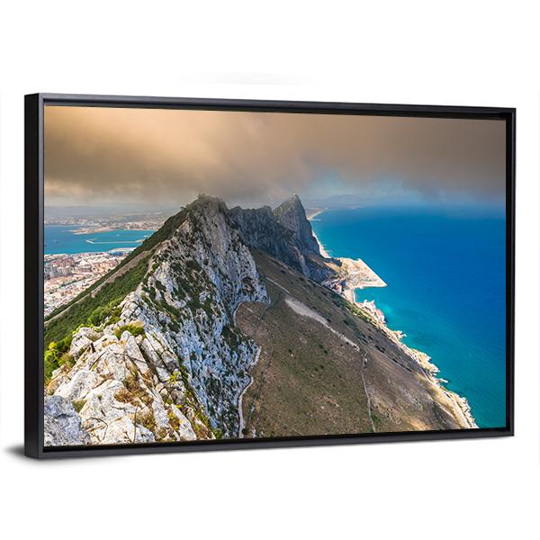 View Of The Gibraltar Rock Canvas Wall Art-5 Horizontal-Gallery Wrap-22" x 12"-Tiaracle
