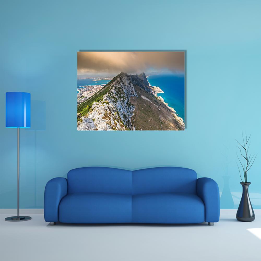 View Of The Gibraltar Rock Canvas Wall Art-1 Piece-Gallery Wrap-48" x 32"-Tiaracle