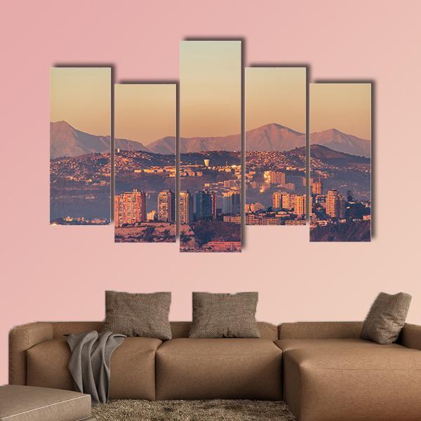 View Of The Hills Overlooking Valparaiso Canvas Wall Art-5 Pop-Gallery Wrap-47" x 32"-Tiaracle