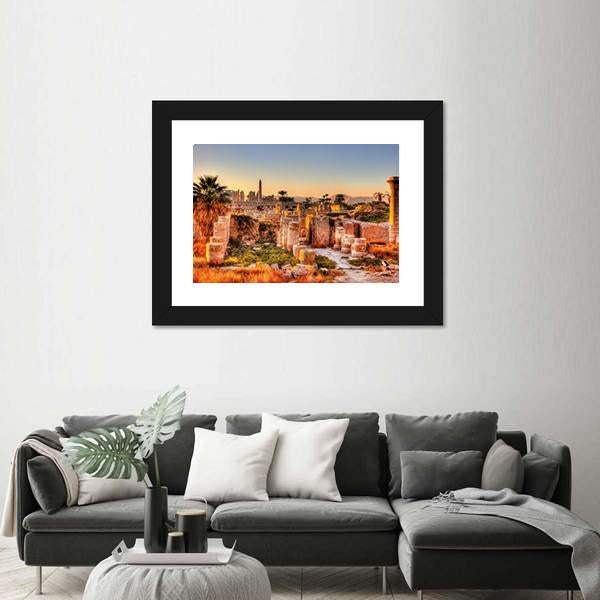 View Of The Karnak Temple In The Evening Canvas Wall Art-3 Horizontal-Gallery Wrap-25" x 16"-Tiaracle