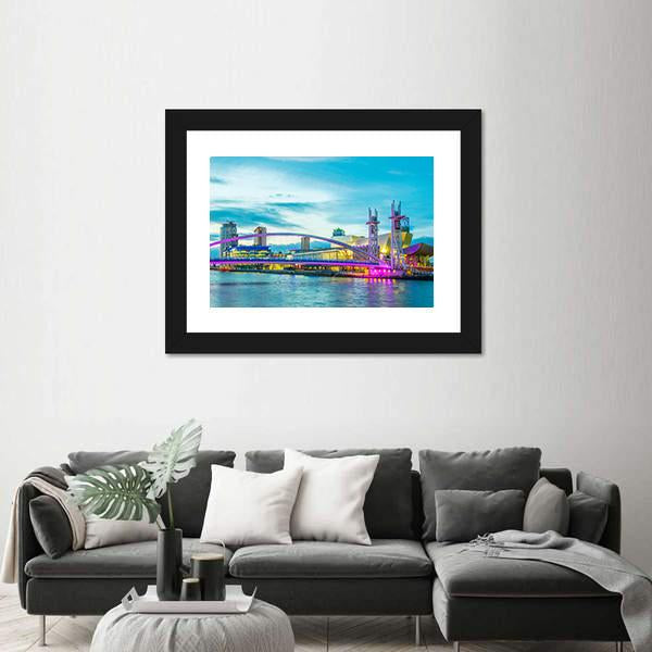 View Of The Lowry Theater In Manchester Panoramic Canvas Wall Art-1 Piece-36" x 12"-Tiaracle