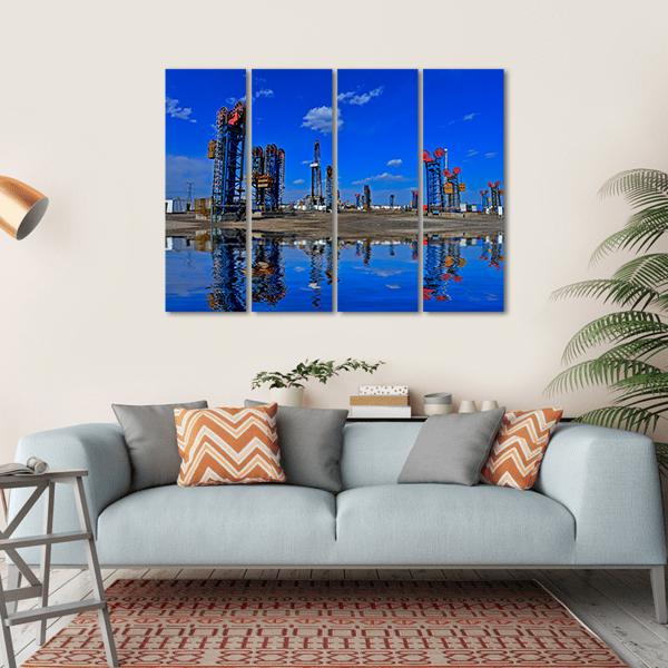 View Of The Oil Pump Canvas Wall Art-4 Horizontal-Gallery Wrap-34" x 24"-Tiaracle