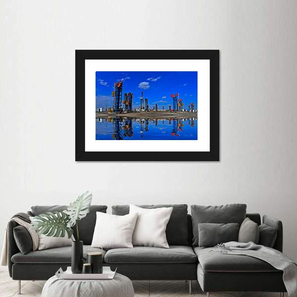 View Of The Oil Pump Canvas Wall Art-3 Horizontal-Gallery Wrap-25" x 16"-Tiaracle
