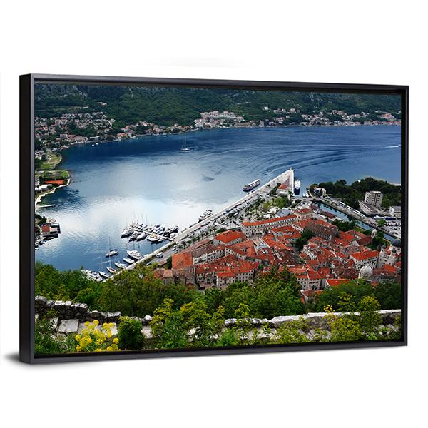 View Of The Old Town Of Kotor Canvas Wall Art-5 Horizontal-Gallery Wrap-22" x 12"-Tiaracle