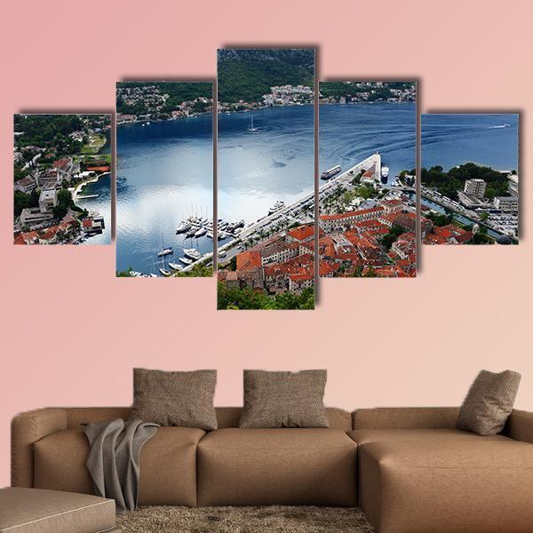 View Of The Old Town Of Kotor Canvas Wall Art-5 Star-Gallery Wrap-62" x 32"-Tiaracle