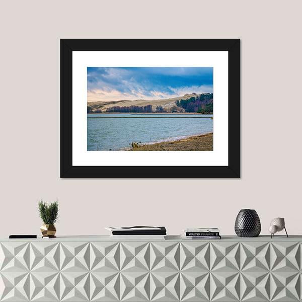 View Of The Parnidis Dune In Winter Canvas Wall Art-1 Piece-Framed Print-20" x 16"-Tiaracle