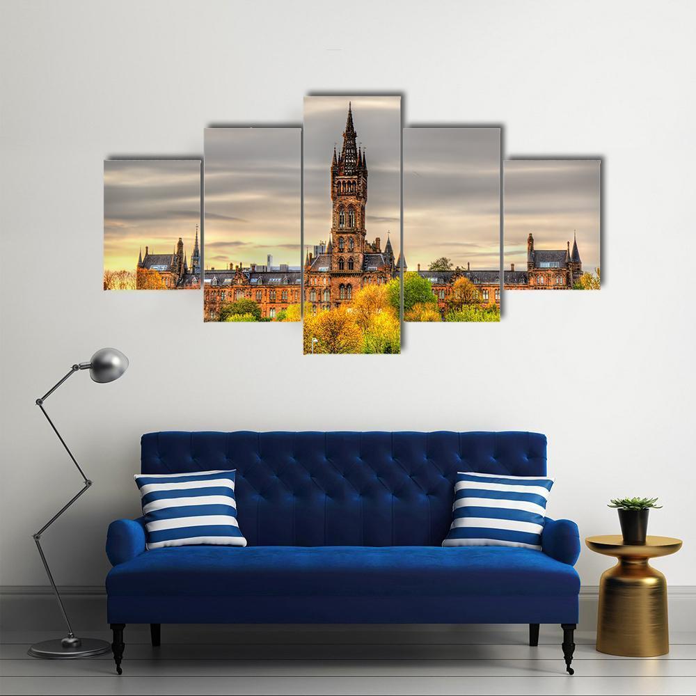 View Of The University Of Glasgow Canvas Wall Art-5 Star-Gallery Wrap-62" x 32"-Tiaracle