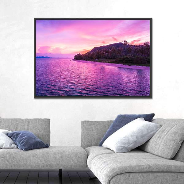 View Of Tropical Beach And Sea Canvas Wall Art-3 Horizontal-Gallery Wrap-25" x 16"-Tiaracle
