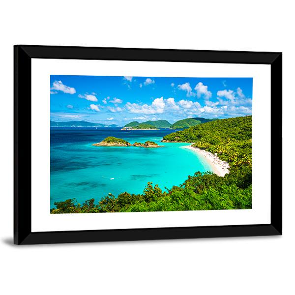 View Of Trunk Bay Canvas Wall Art-5 Horizontal-Gallery Wrap-22" x 12"-Tiaracle