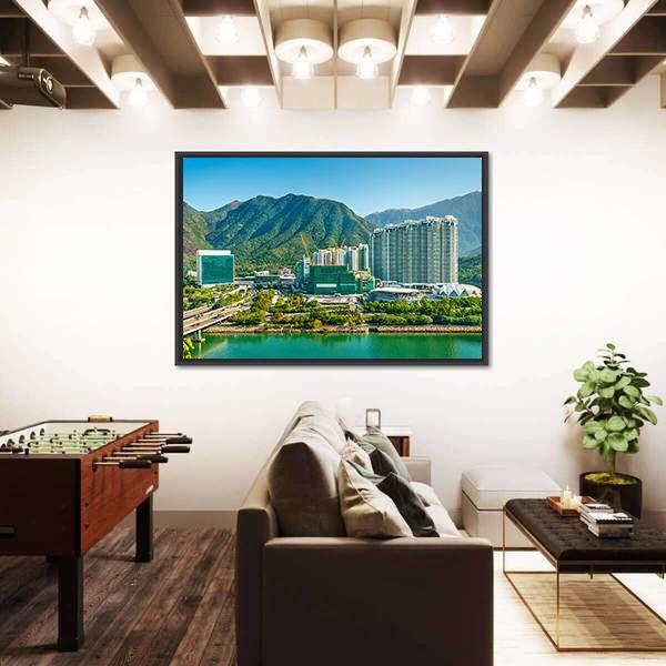 View Of Tung Chung District Of Hong Kong Canvas Wall Art-5 Horizontal-Gallery Wrap-22" x 12"-Tiaracle