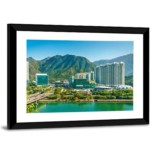 View Of Tung Chung District Of Hong Kong Canvas Wall Art-5 Horizontal-Gallery Wrap-22" x 12"-Tiaracle