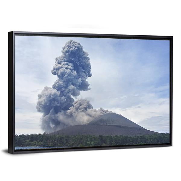 View Of Volcano Eruption Anak Krakatau Indonesia Canvas Wall Art-5 Horizontal-Gallery Wrap-22" x 12"-Tiaracle