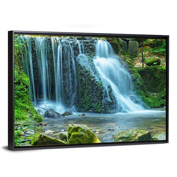 View Of Waterfall Canvas Wall Art-3 Horizontal-Gallery Wrap-25" x 16"-Tiaracle