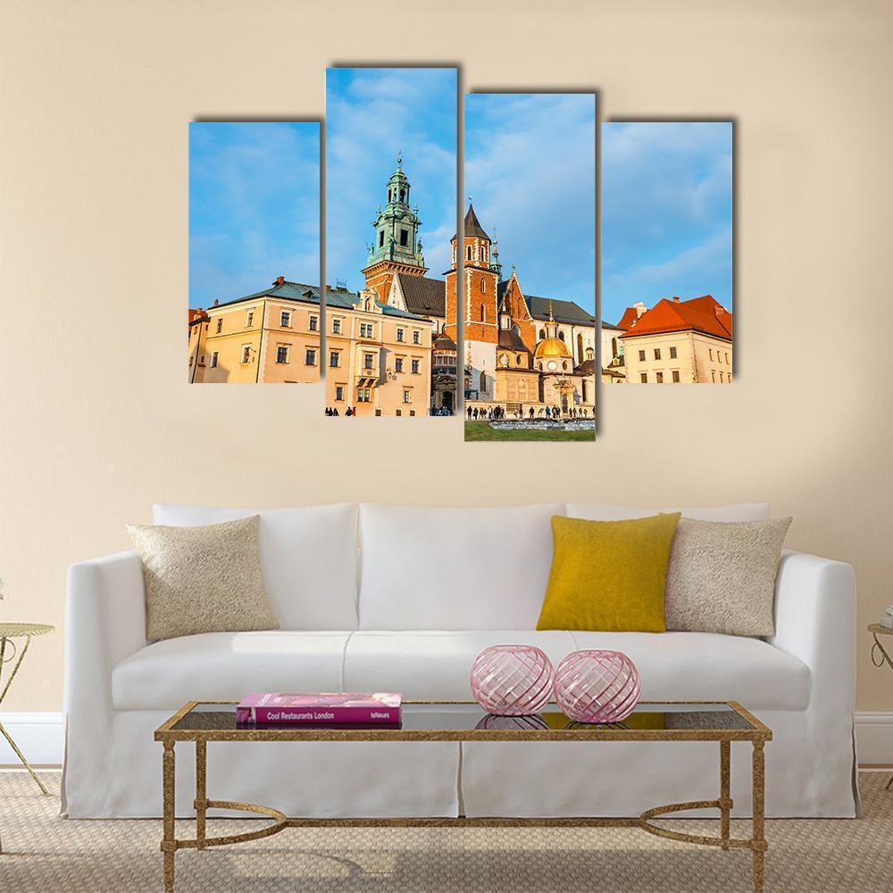 View Of Wawel Castle In Krakow Canvas Wall Art-4 Pop-Gallery Wrap-50" x 32"-Tiaracle