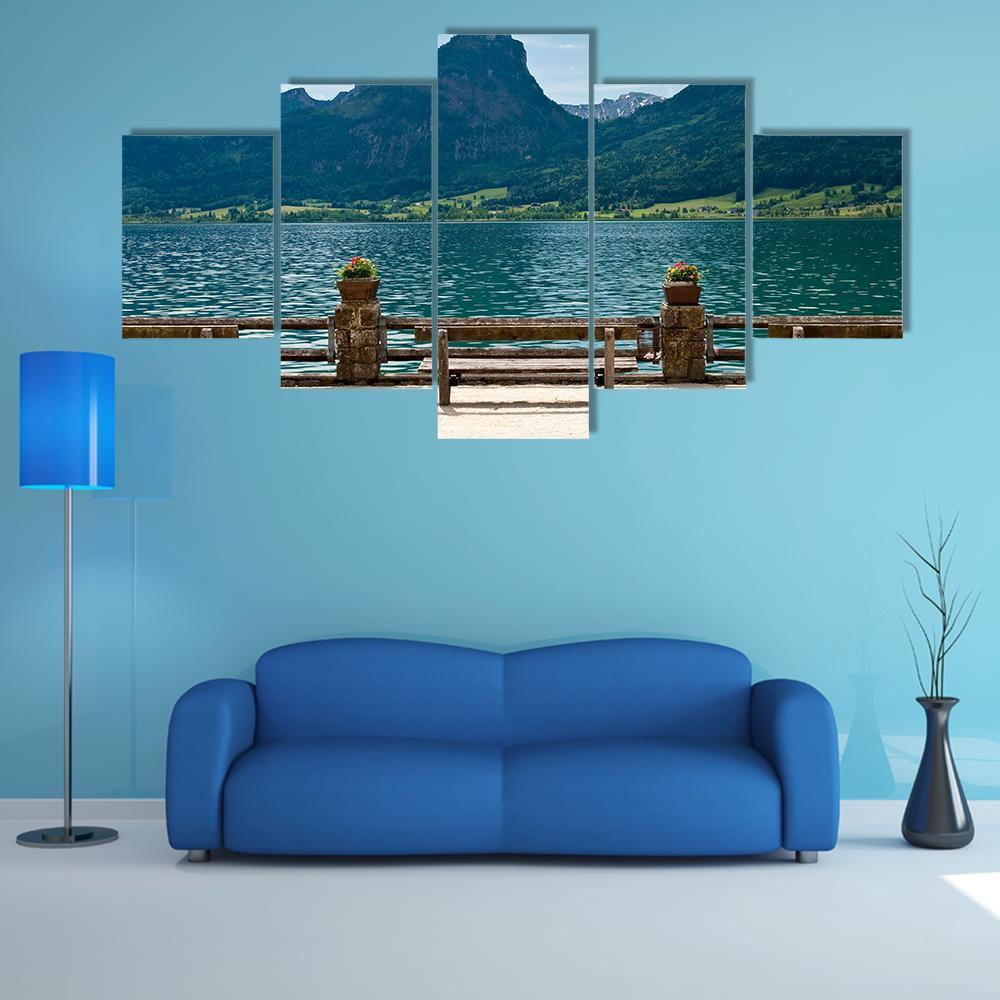View Of Wolfgangsee From St Wolfgang Canvas Wall Art-5 Star-Gallery Wrap-62" x 32"-Tiaracle