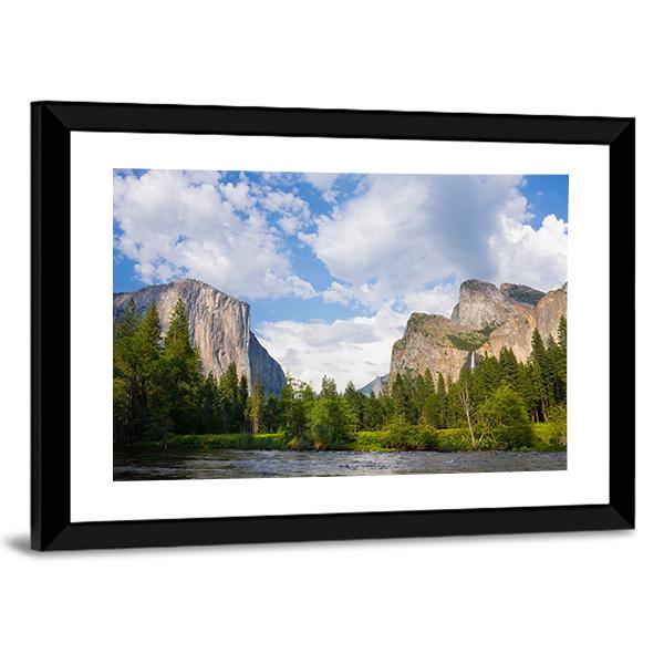 View Of Yosemite Valley Canvas Wall Art-3 Horizontal-Gallery Wrap-25" x 16"-Tiaracle