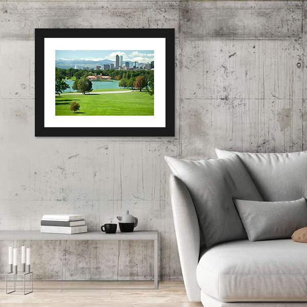 View On Denver Skylight In Fall Canvas Wall Art-5 Horizontal-Gallery Wrap-22" x 12"-Tiaracle