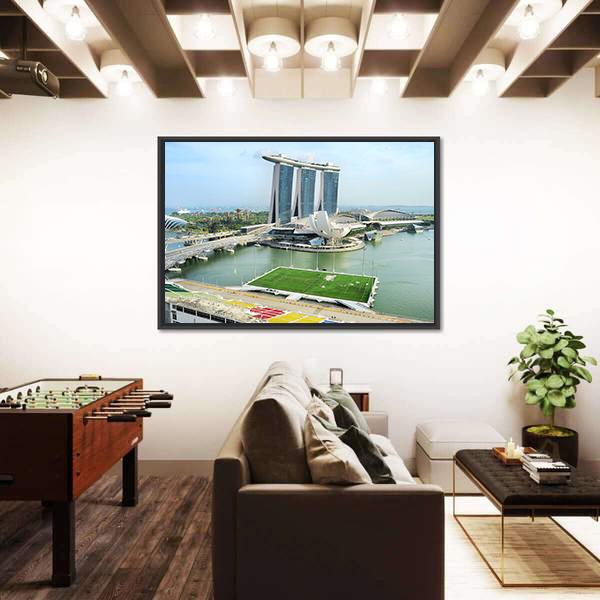 View On Marina Bay Canvas Wall Art-5 Horizontal-Gallery Wrap-22" x 12"-Tiaracle