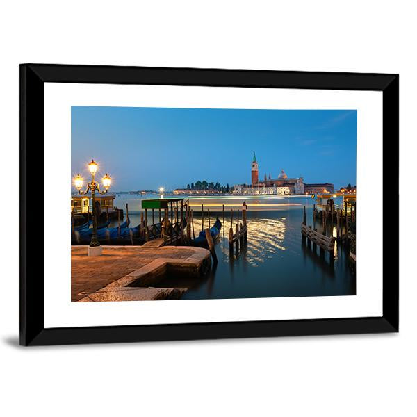 View On San Giorgio In Venice Canvas Wall Art-3 Horizontal-Gallery Wrap-25" x 16"-Tiaracle