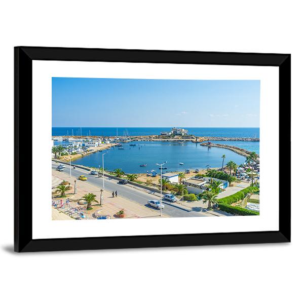 View On The Small Fishing Port Canvas Wall Art-5 Horizontal-Gallery Wrap-22" x 12"-Tiaracle