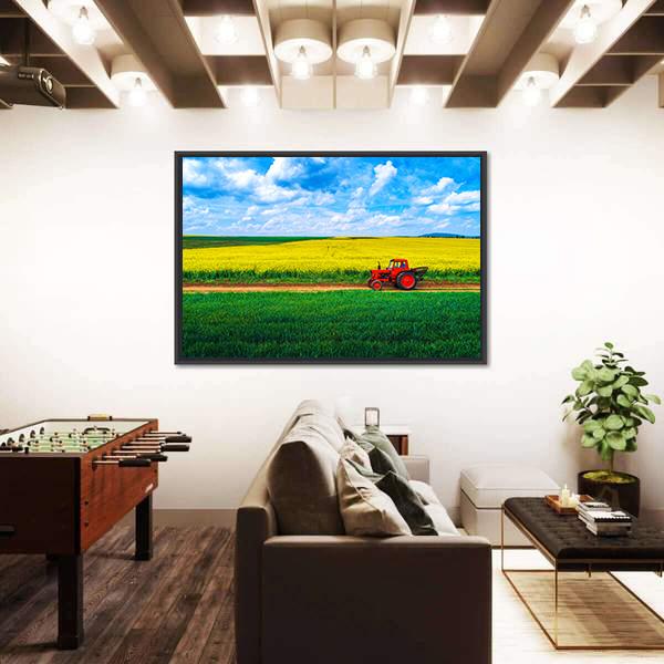 View Over Agricultural Fields Panoramic Canvas Wall Art-1 Piece-36" x 12"-Tiaracle