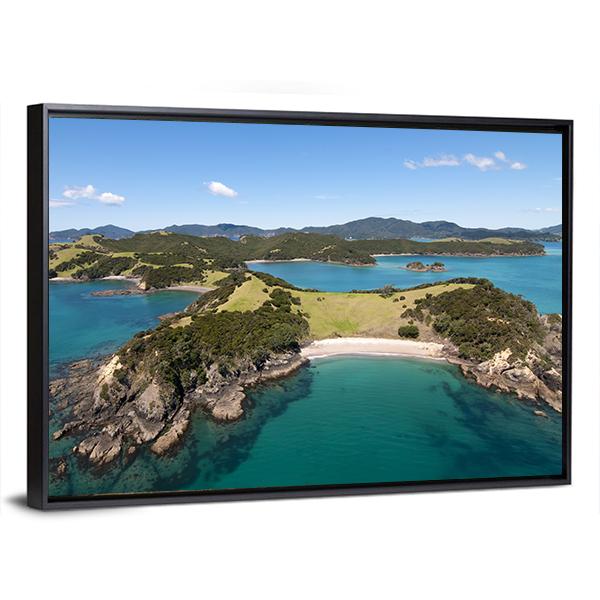 View Over Urupukapuka Island In New Zealand Canvas Wall Art-3 Horizontal-Gallery Wrap-25" x 16"-Tiaracle