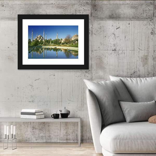 View To Blue Mosque In Istanbul Canvas Wall Art-3 Horizontal-Gallery Wrap-25" x 16"-Tiaracle