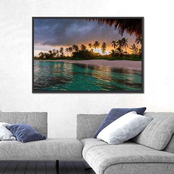 View Toward Tropical Beach Panoramic Canvas Wall Art-1 Piece-36" x 12"-Tiaracle