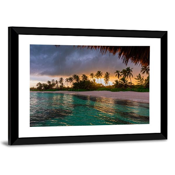 View Toward Tropical Beach Panoramic Canvas Wall Art-1 Piece-36" x 12"-Tiaracle