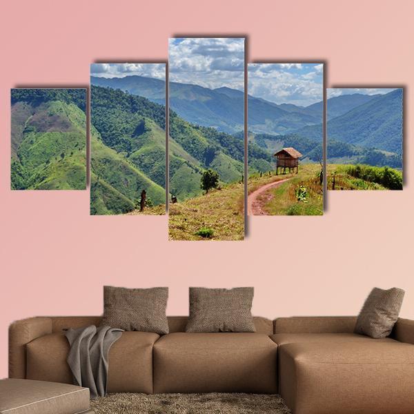 Views Of The Country's In Northern Thailand Canvas Wall Art-5 Star-Gallery Wrap-62" x 32"-Tiaracle