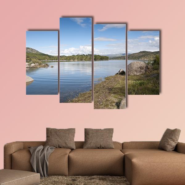 Views Of The Reservoir Of El Burguillo In Avila Spain Canvas Wall Art-4 Pop-Gallery Wrap-50" x 32"-Tiaracle