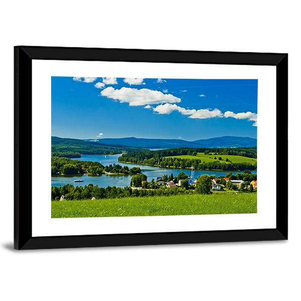 Village Near Lipno Lake Panoramic Canvas Wall Art-1 Piece-36" x 12"-Tiaracle