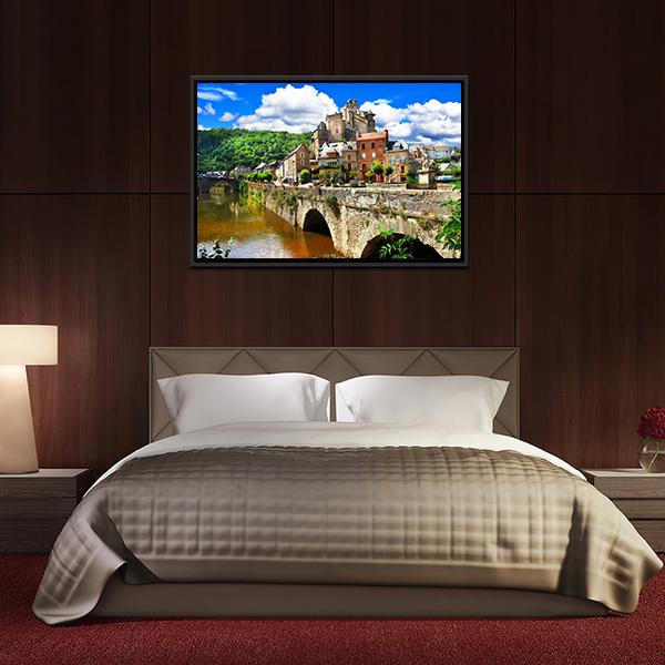 Village Of France Canvas Wall Art-5 Horizontal-Gallery Wrap-22" x 12"-Tiaracle