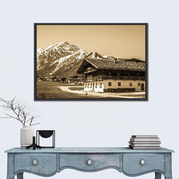 Village Pertisau In Austria Canvas Wall Art-1 Piece-Floating Frame-24" x 16"-Tiaracle