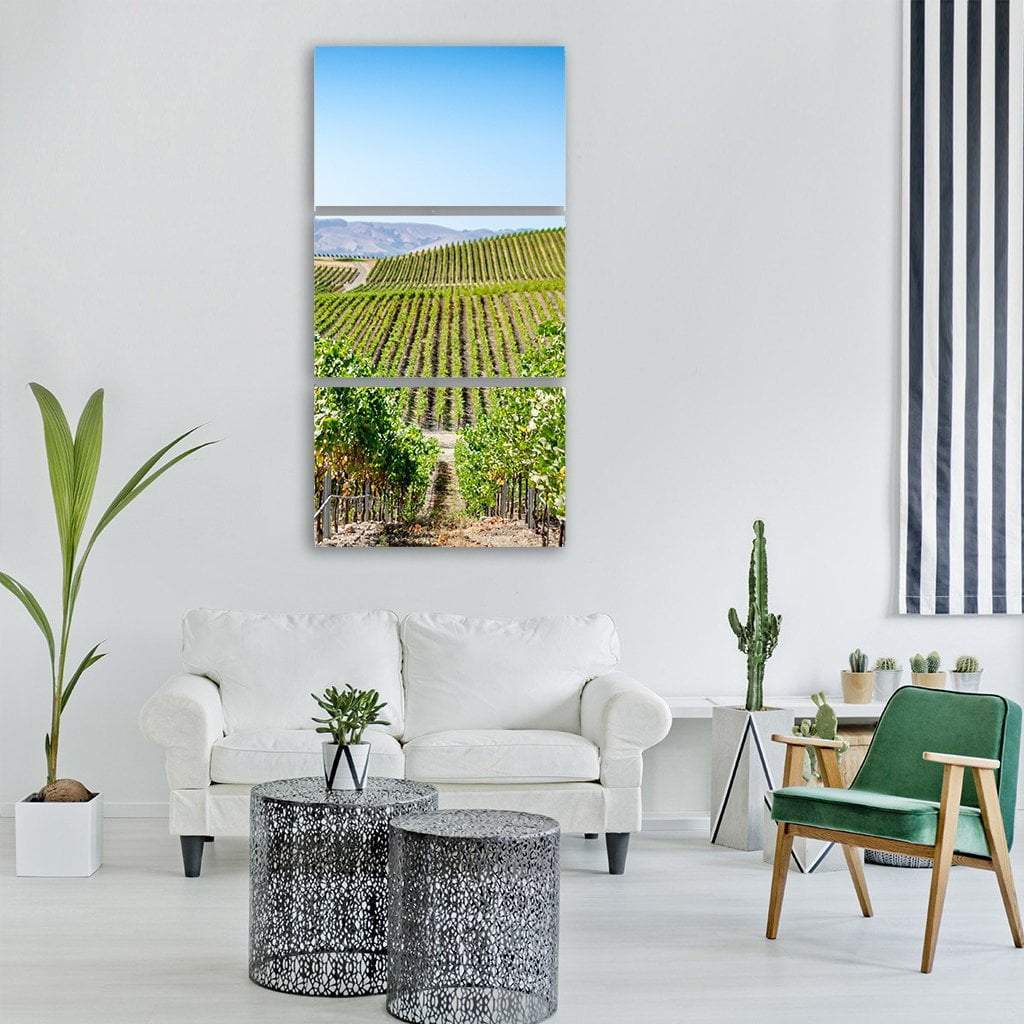 Vineyard in Napa Valley California Vertical Canvas Wall Art-3 Vertical-Gallery Wrap-12" x 25"-Tiaracle