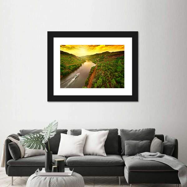 Vineyards In The Valley Of The River Douro In Portugal Canvas Wall Art-5 Horizontal-Gallery Wrap-22" x 12"-Tiaracle