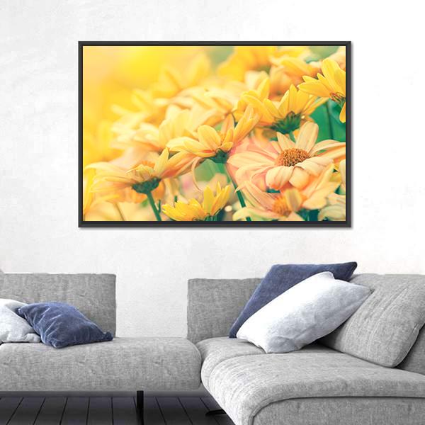 Vintage Flower Lawn Canvas Wall Art-3 Horizontal-Gallery Wrap-25" x 16"-Tiaracle
