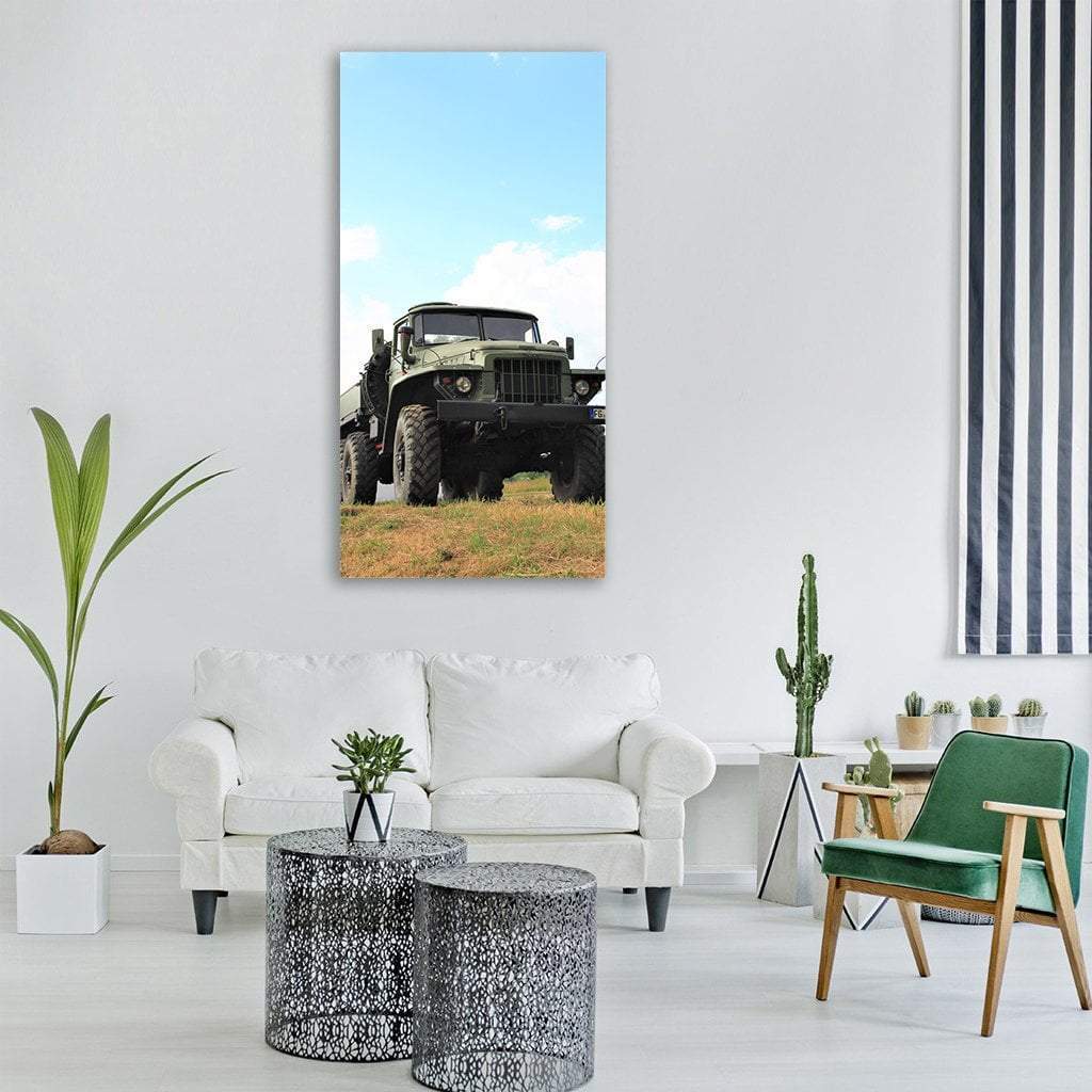 Vintage Old Military Truck Vertical Canvas Wall Art-1 Vertical-Gallery Wrap-12" x 24"-Tiaracle