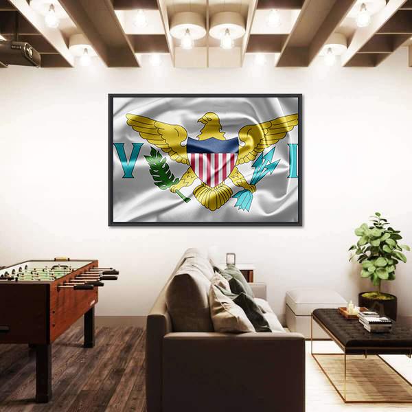 Virgin Islands Of The United States Flag Canvas Wall Art-5 Horizontal-Gallery Wrap-22" x 12"-Tiaracle