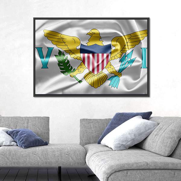 Virgin Islands Of The United States Flag Canvas Wall Art-5 Horizontal-Gallery Wrap-22" x 12"-Tiaracle