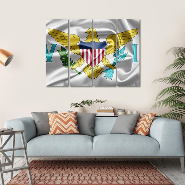 Virgin Islands Of The United States Flag Canvas Wall Art-4 Horizontal-Gallery Wrap-34" x 24"-Tiaracle