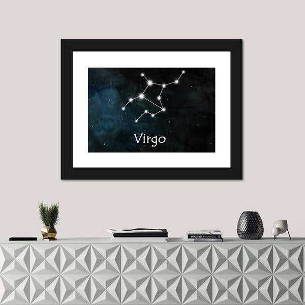 Virgo Horoscope Constellation Canvas Wall Art-1 Piece-Framed Print-20" x 16"-Tiaracle