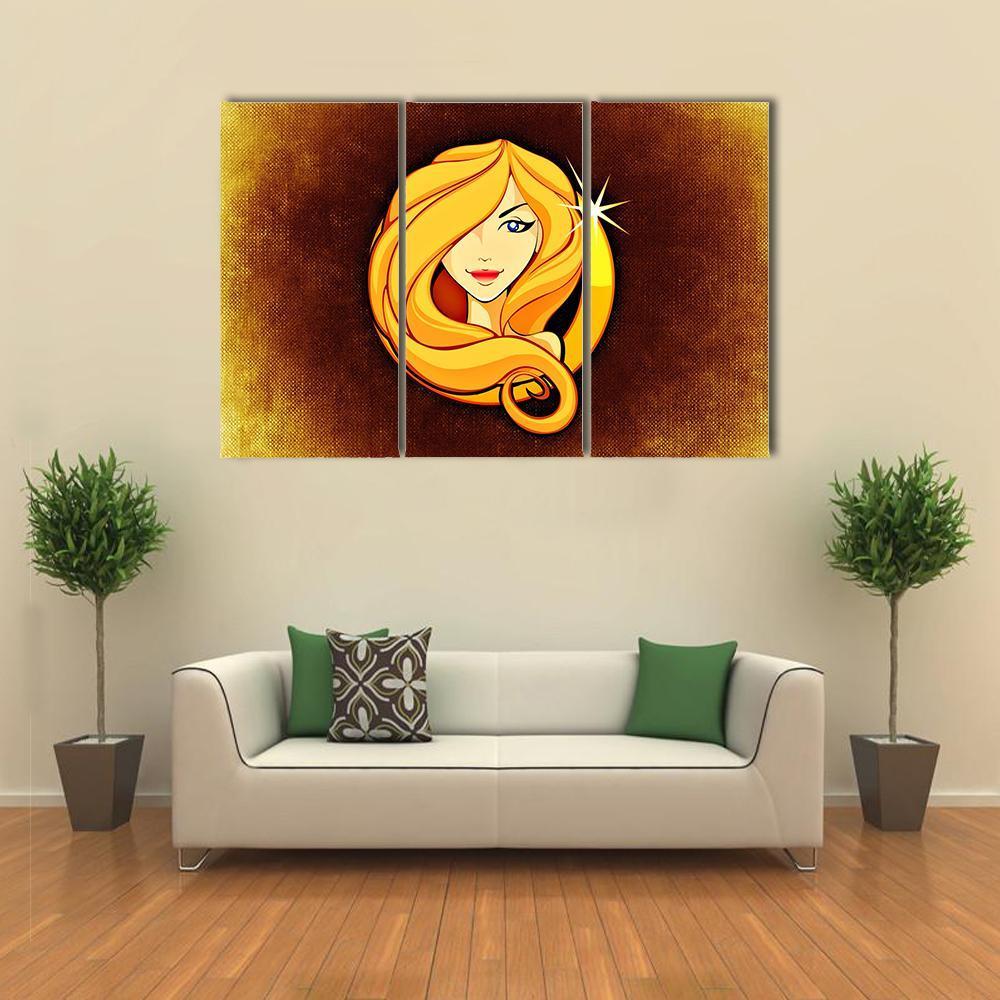 Virgo Horoscope Canvas Wall Art-3 Horizontal-Gallery Wrap-25" x 16"-Tiaracle