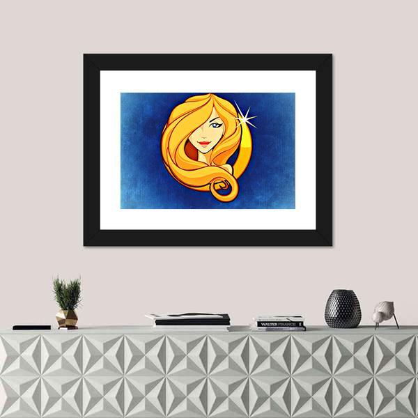 Virgo Zodiac Sign Canvas Wall Art-1 Piece-Framed Print-20" x 16"-Tiaracle