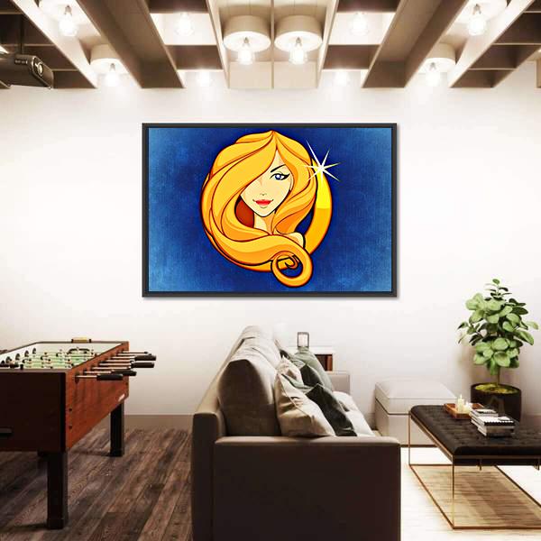 Virgo Zodiac Sign Canvas Wall Art-3 Horizontal-Gallery Wrap-25" x 16"-Tiaracle