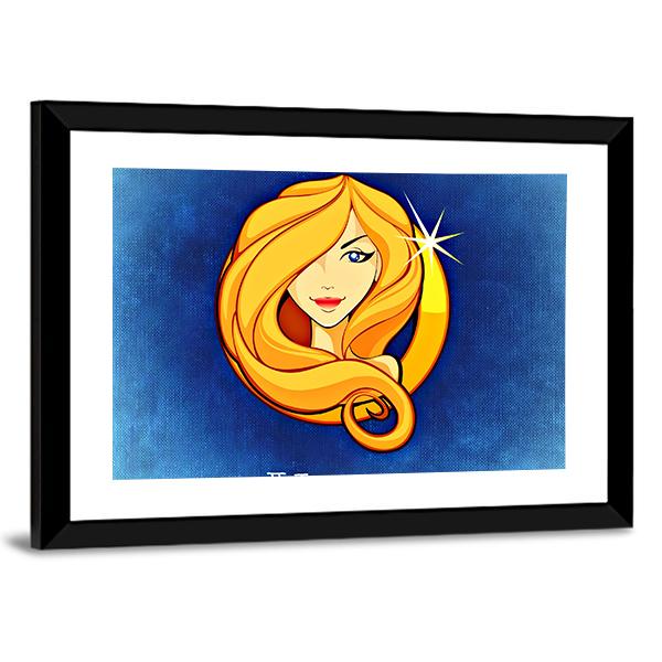 Virgo Zodiac Sign Canvas Wall Art-5 Horizontal-Gallery Wrap-22" x 12"-Tiaracle