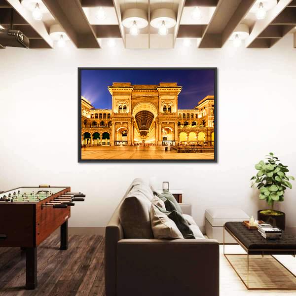 Vittorio Emanuele II Gallery In Milan Canvas Wall Art-5 Horizontal-Gallery Wrap-22" x 12"-Tiaracle
