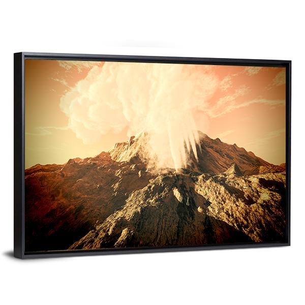 Volcanic Eruption Canvas Wall Art-5 Horizontal-Gallery Wrap-22" x 12"-Tiaracle